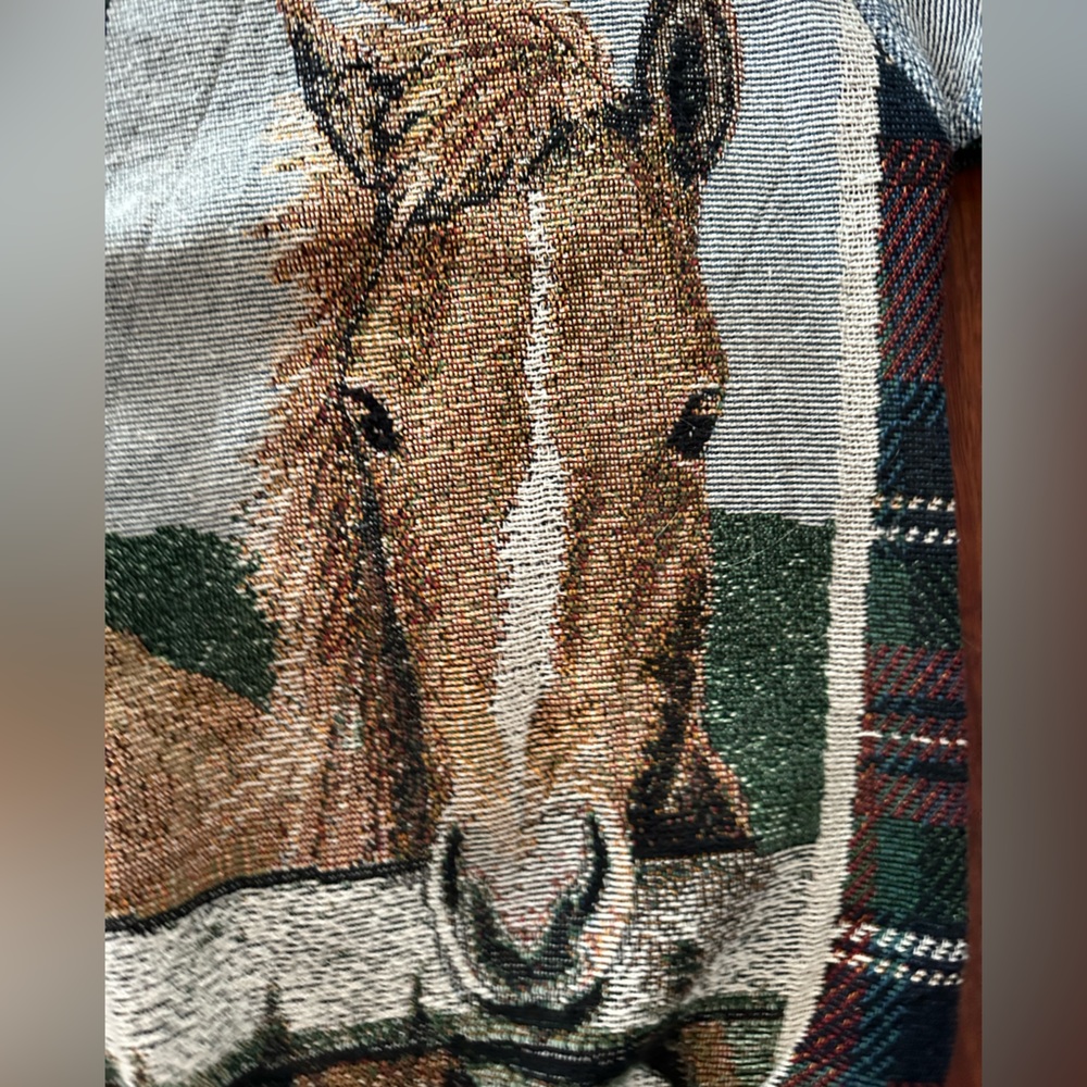 VTG Western Horse Woven Sweatshirt Sweater - Picture 4 of 10